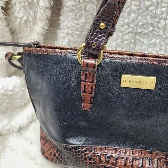 Brahmin Black and brown leather Satchel - Picture 3 of 14